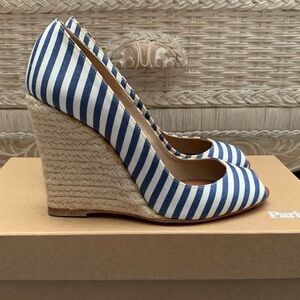 CHRISTIAN LOUBOUTIN Pepi 100 Blue and White Espadrilles size 36